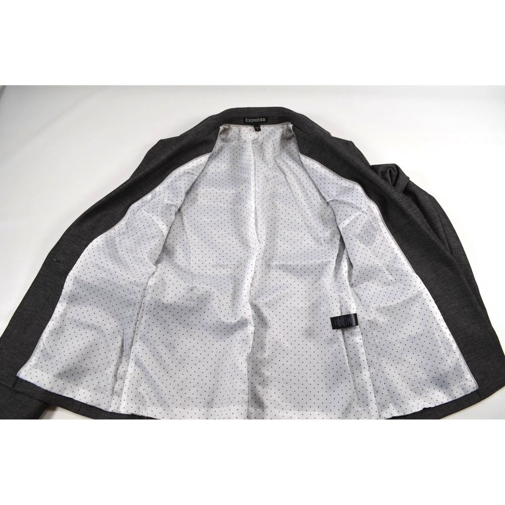 Express Gray 2pcs Skirt & Jacket Set Womens Size 2 Poly Cotton Viscose Spandex - Picture 15 of 16